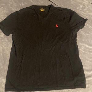 Black polo V-neck